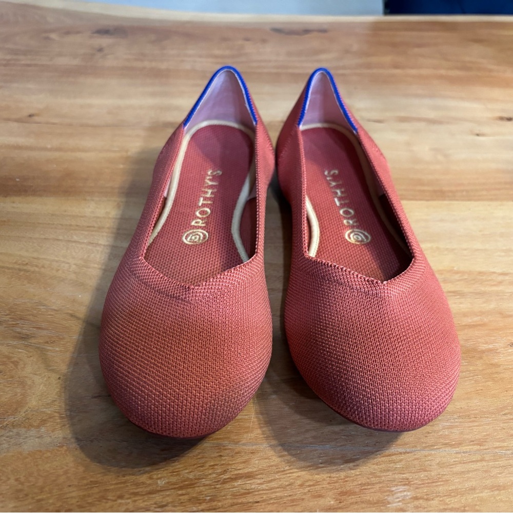 Rothy’s The Daily Flat Knit Slip-On Ballet Flats Coral Women’s Size 9.5